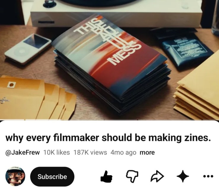 Jake Frew, filmmakers and zines